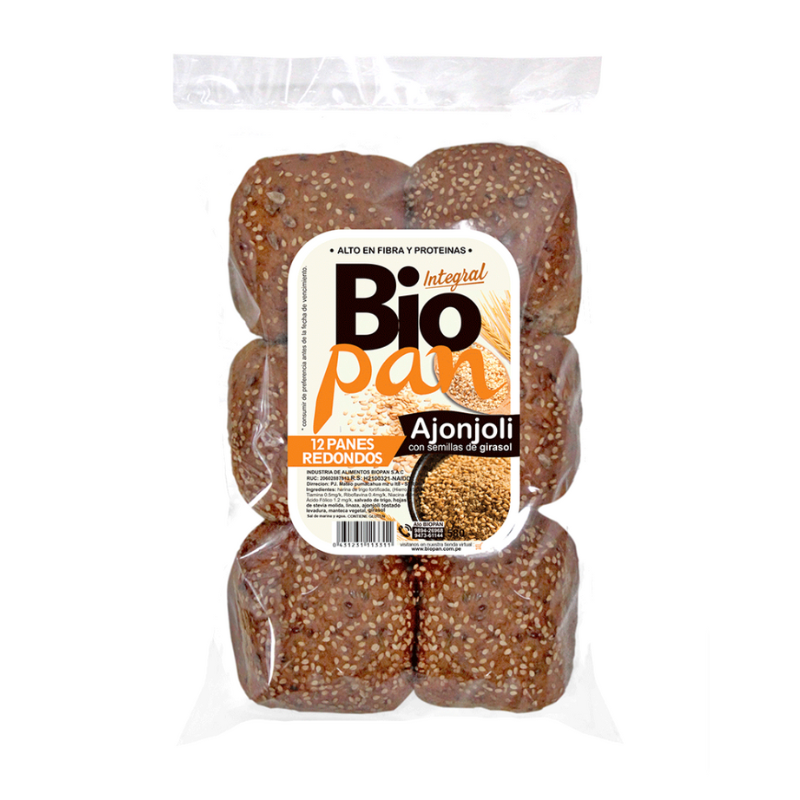 PAN REDONDO DE AJONJOLI - BIOPAN 500G