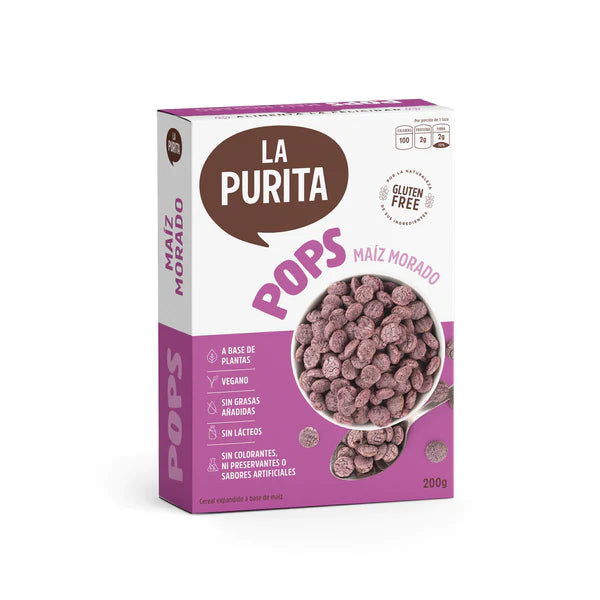 CEREAL POPS MAIZ MORADO 200 GR - LA PURITA