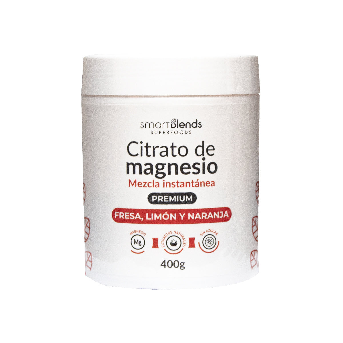 CITRATO DE MAGNESIO PREMIUM FRESA, LIMÓN Y NARANJA 400 GR - SMART BLENDS