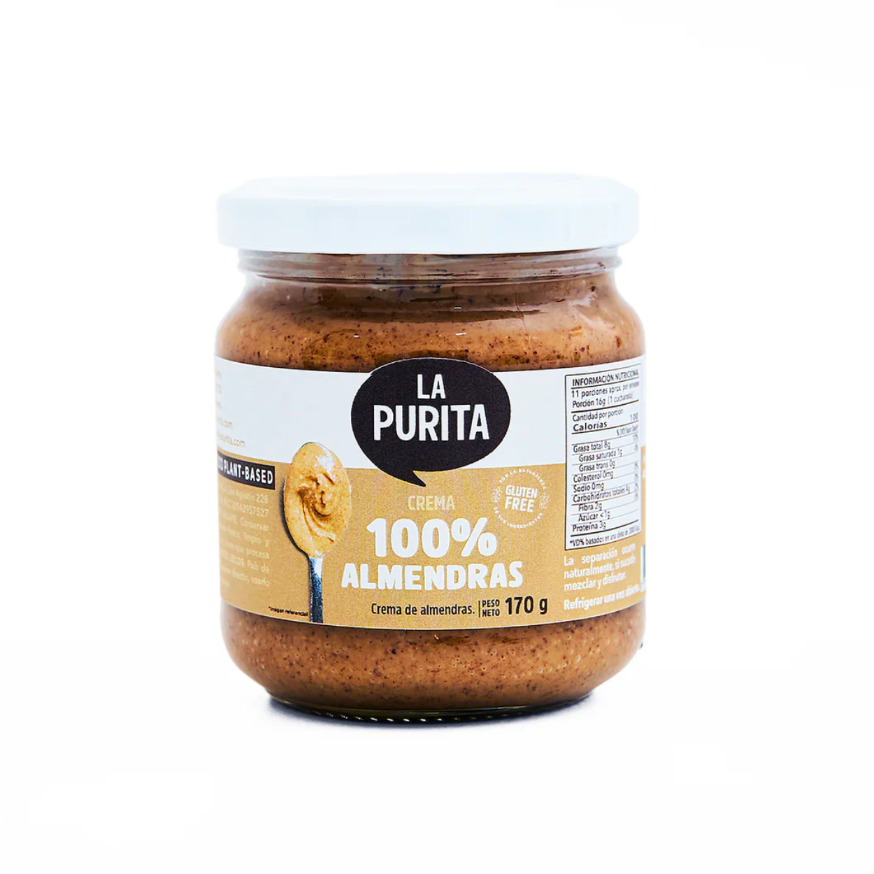 CREMA DE ALMENDRAS 100% 170 GR - LA PURITA