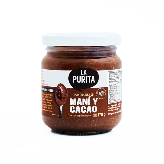 MANTEQUILLA DE MANÍ Y CACAO 170 GR - LA PURITA