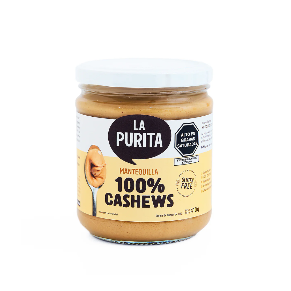 MANTEQUILLA DE CASHEW 100% 410 GR - LA PURITA