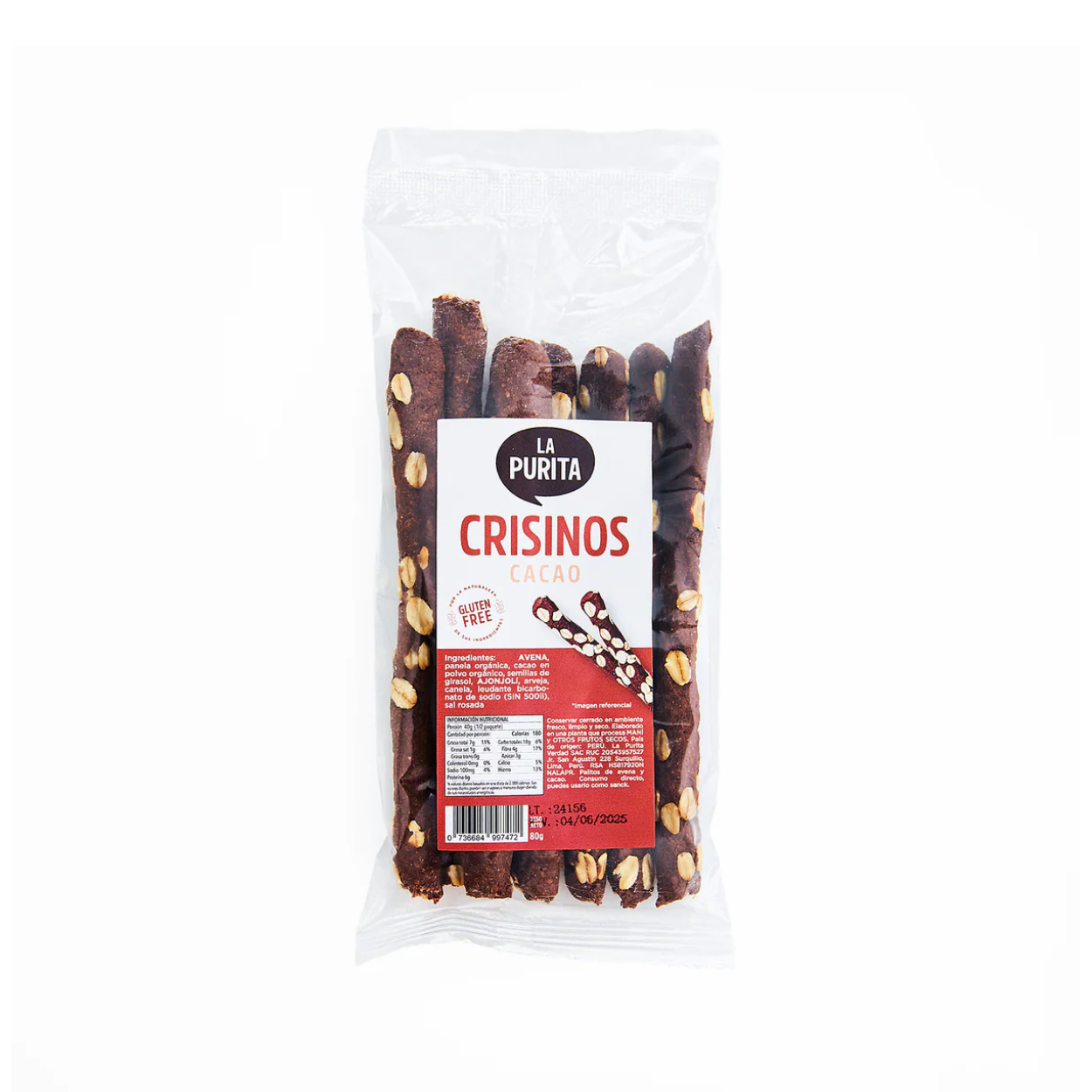 CRISINOS DE AVENA Y CACAO 80 GR - LA PURITA