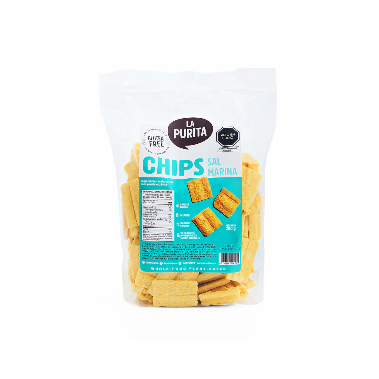 CHIPS LA PURITA DE MAÍZ Y SAL MARINA