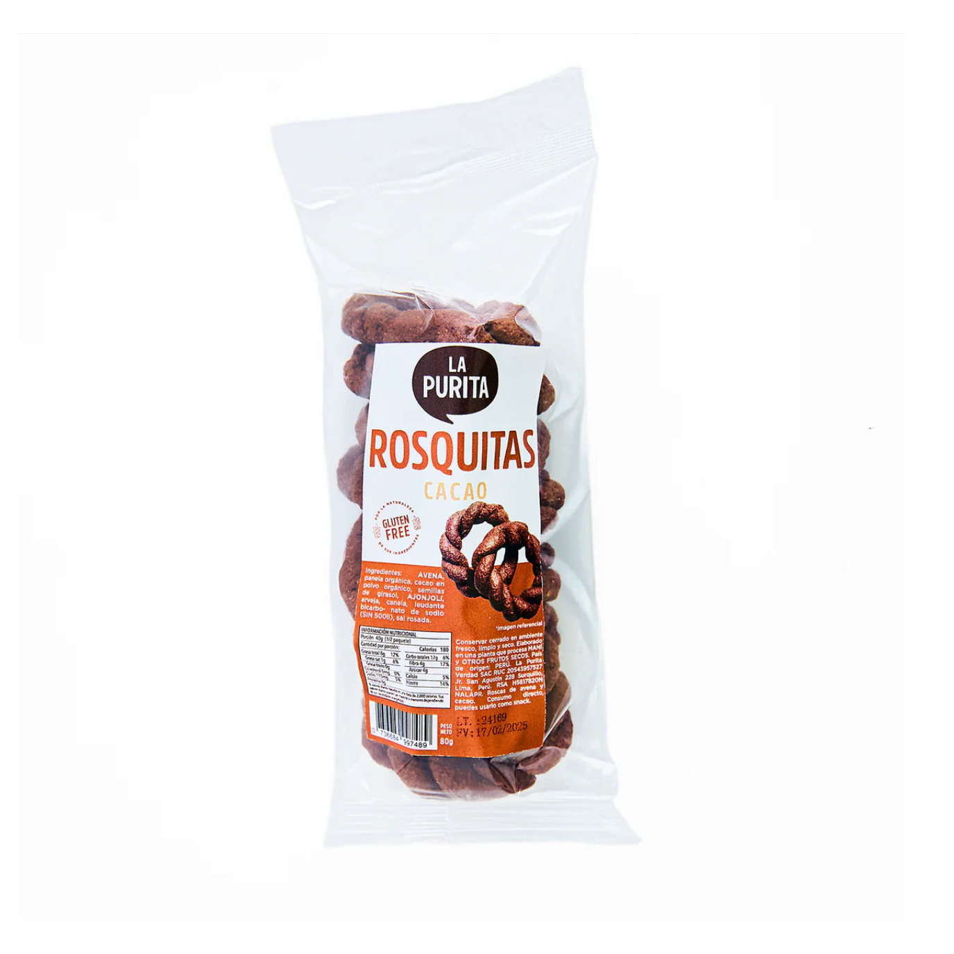 ROSQUITAS DE AVENA Y CACAO 80 GR - LA PURITA