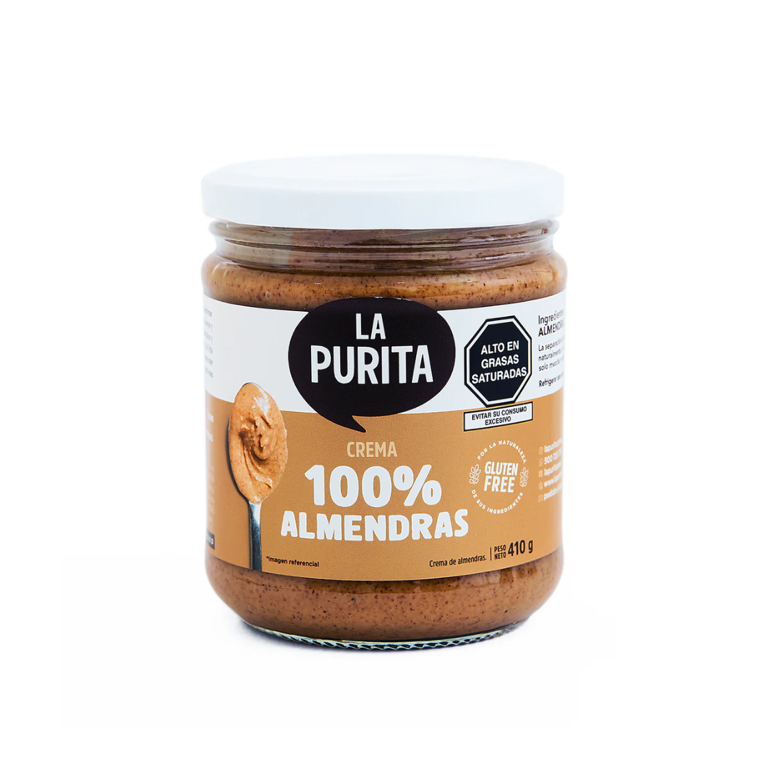 CREMA DE ALMENDRAS 100% 410 GR - LA PURITA