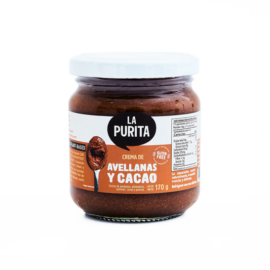 CREMA DE AVELLANAS Y CACAO 170 gr - LA PURITA