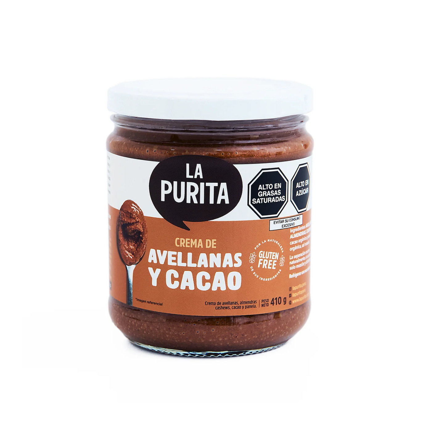 CREMA DE AVELLANAS Y CACAO 410gr - LA PURITA