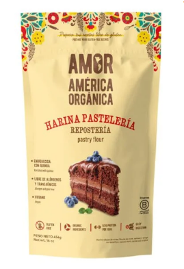 Harina Premezclada Para Pasteleria Y Reposteria America Organica 454g. Gluten Free