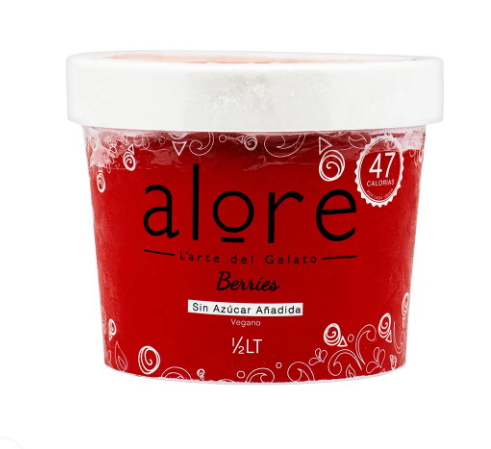 HELADO DE BERRIES ALORE  1/2 L SIN AZUCAR