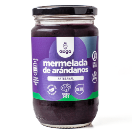 MERMELADA DE ARANDANOS ARTESANAL 340g KETO -GOGA