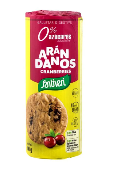 GALLETA DIGESTIVE DE  ARÁNDANOS 0% AZÚCAR 190 GR