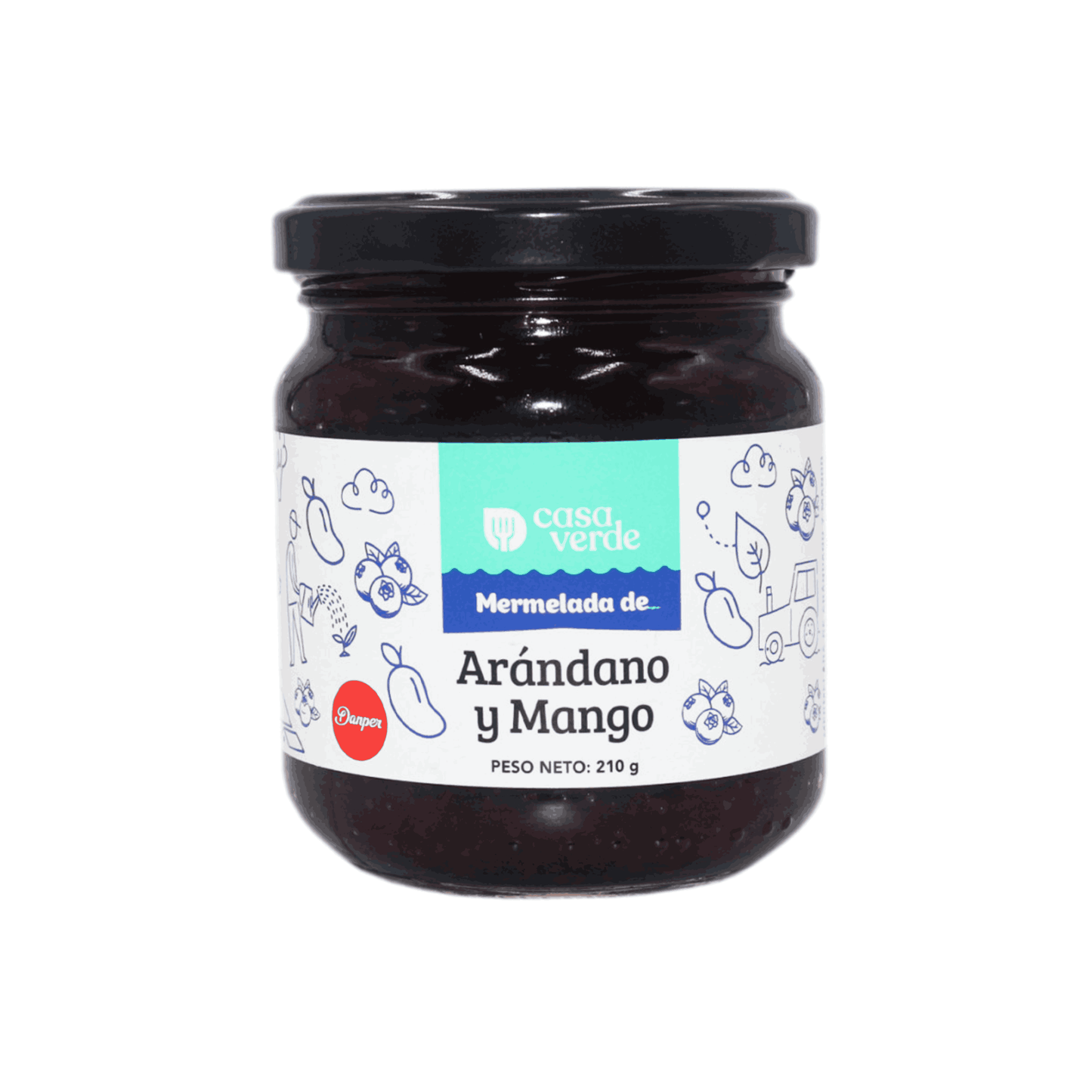 MERMELADA DE ARANDANO Y MANGO - CASA VERDE 210G