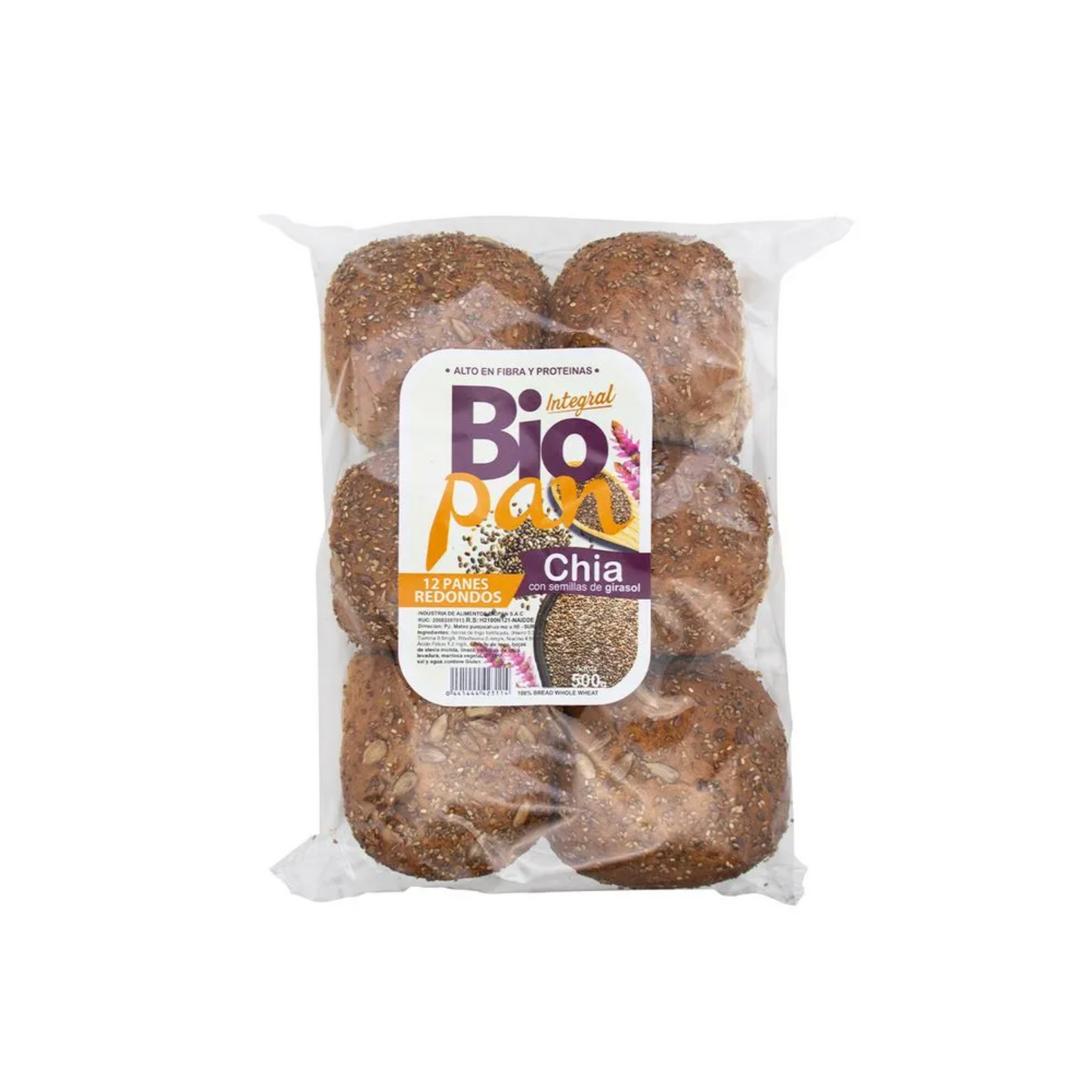 PAN REDONDO DE CHIA - BIOPAN 500G