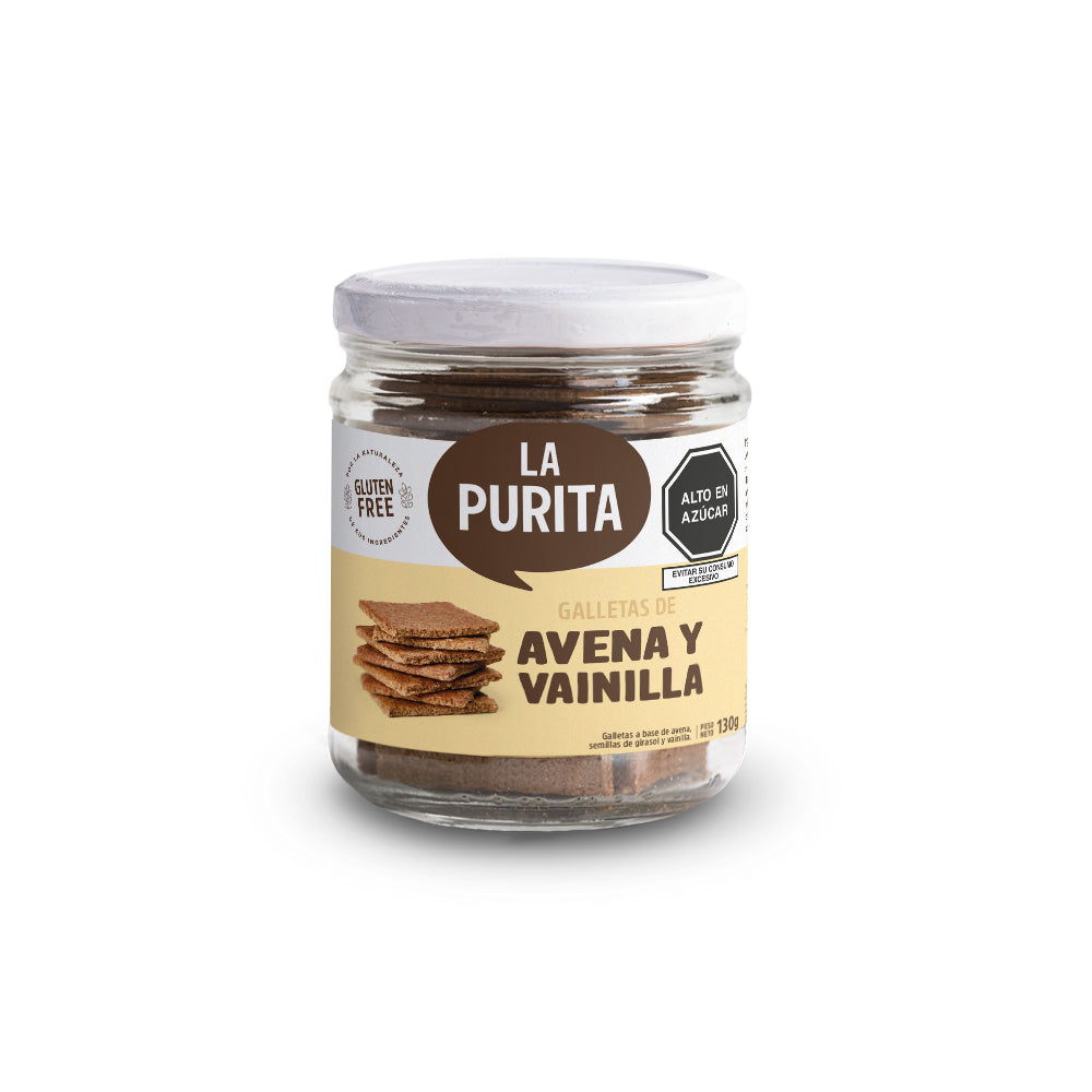 FRASCO DE GALLETAS DE AVENA Y VAINILLA 130 GR - LA PURITA