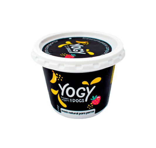 HELADO DE YOGURT YOGY DE FRESA Y PLATANO BARKER